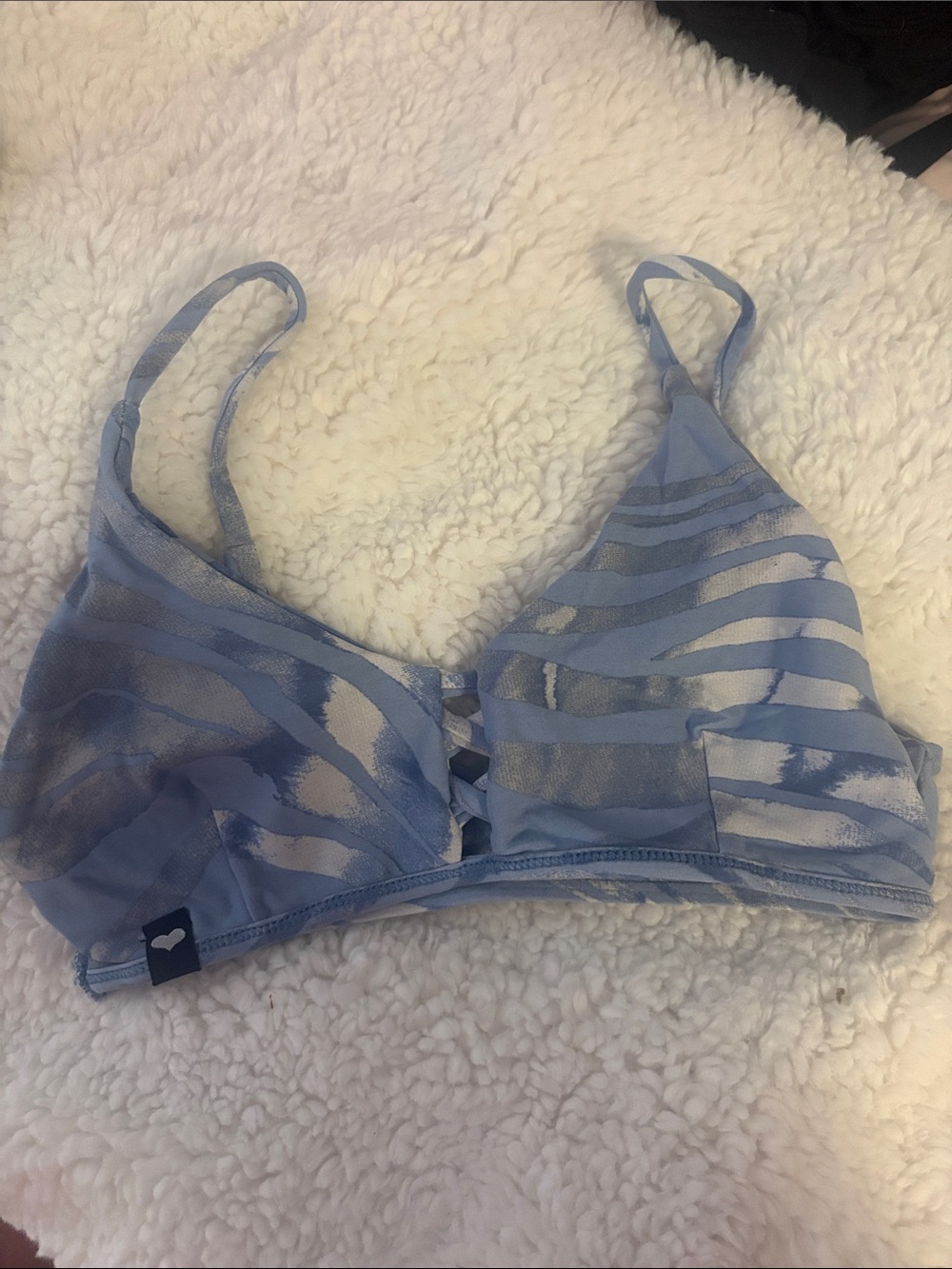 Booty by Brabants Pale Blue Striped Wireless Bralette